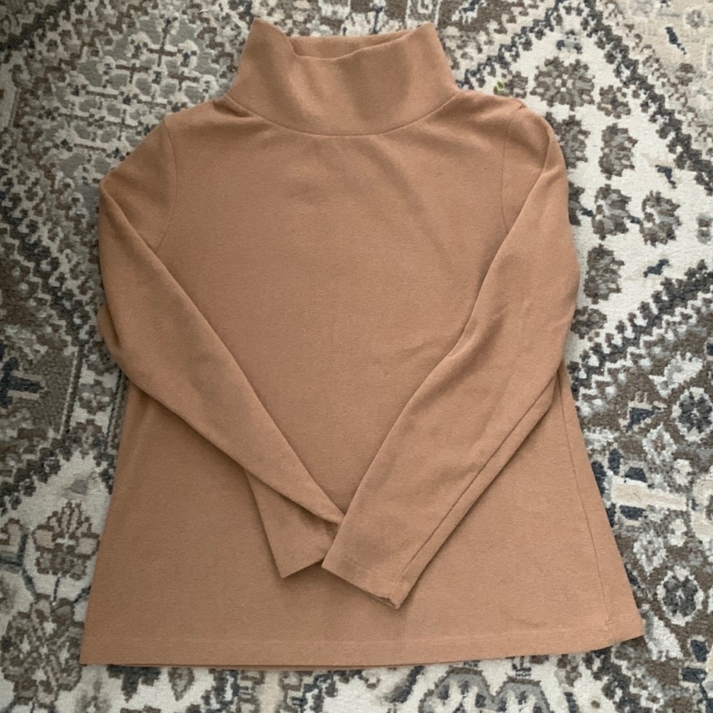 Dudley Stephens Camel Greenpoint Turtleneck in Terry Fleece